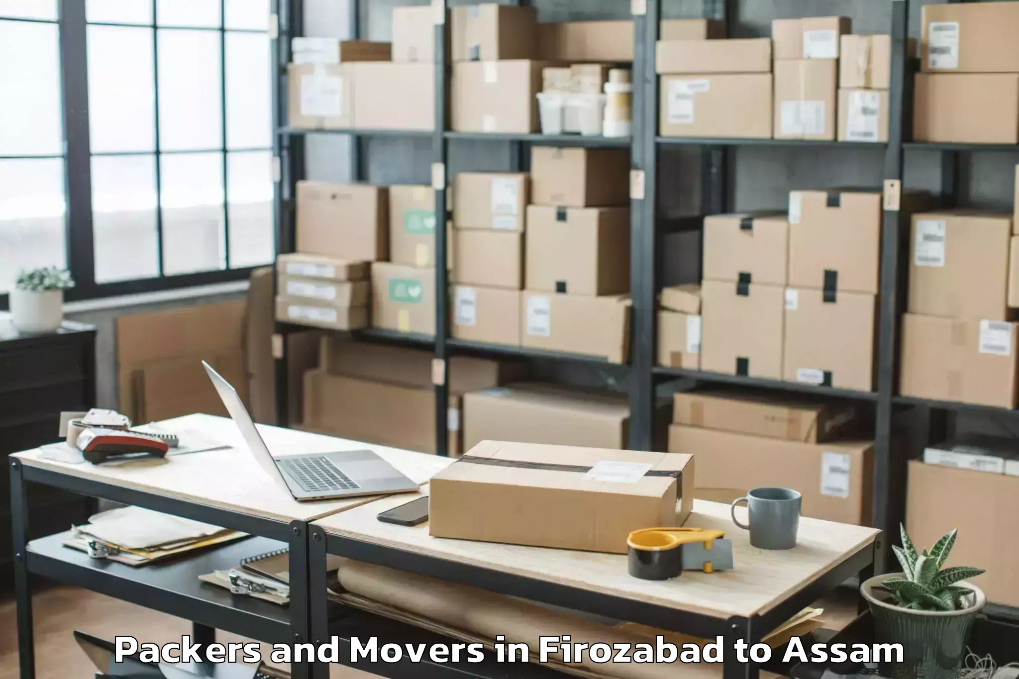 Easy Firozabad to Kharupatia Packers And Movers Booking